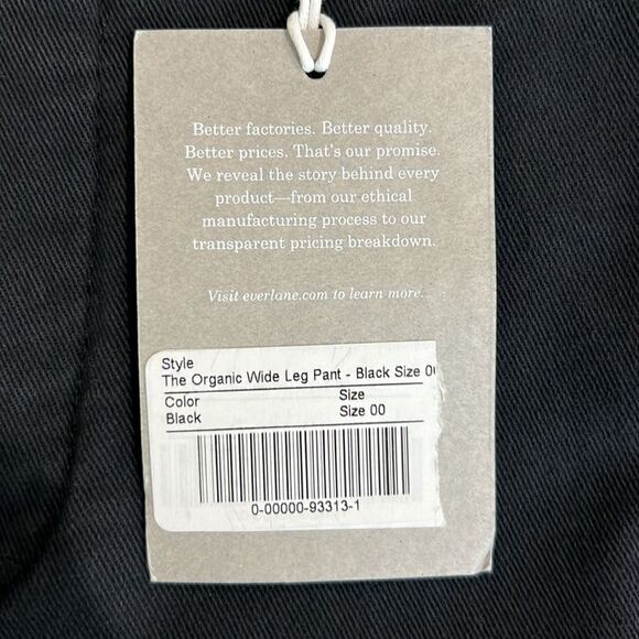 NWT Everlane The Organic Wide-Leg Pant in Black
Size 00 - Picture 5 of 12